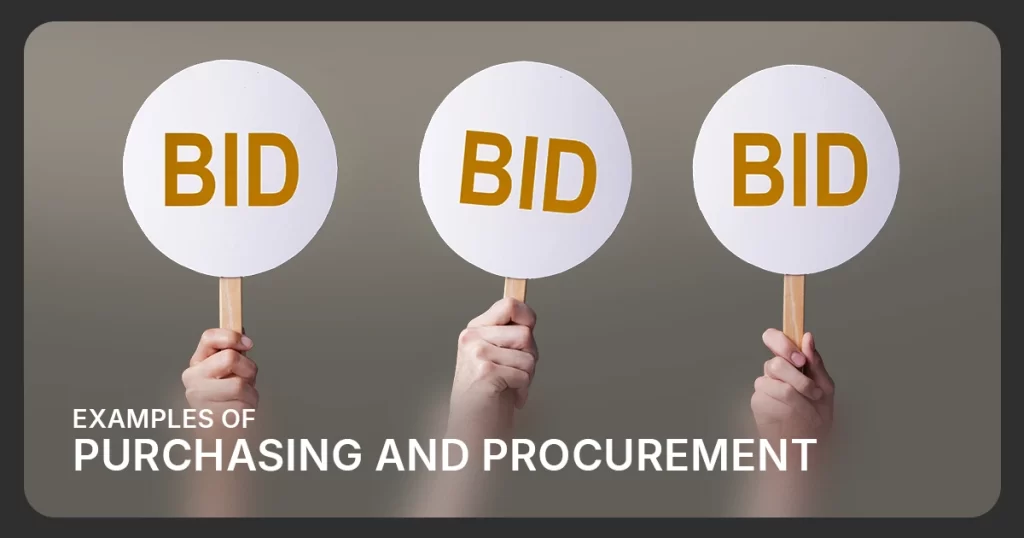 Examples of purchasing and procurement copy